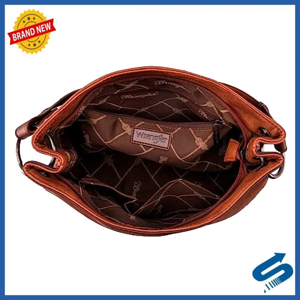 Vegan Leather Hobo Bag with Removable Straps, Two Inner Pockets
